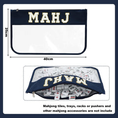 Sunnymove mahjong canvas bag navy with zipper keeps accessories organized.