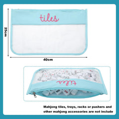 Sunnymove blue mahjong bag showing racks and accessories organized for travel.