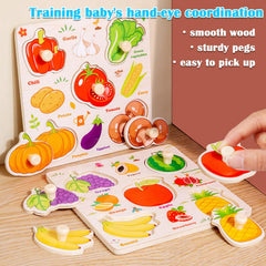 SUNPROUND peg puzzle fruit pieces aid memory and hand-eye coordination for toddlers.