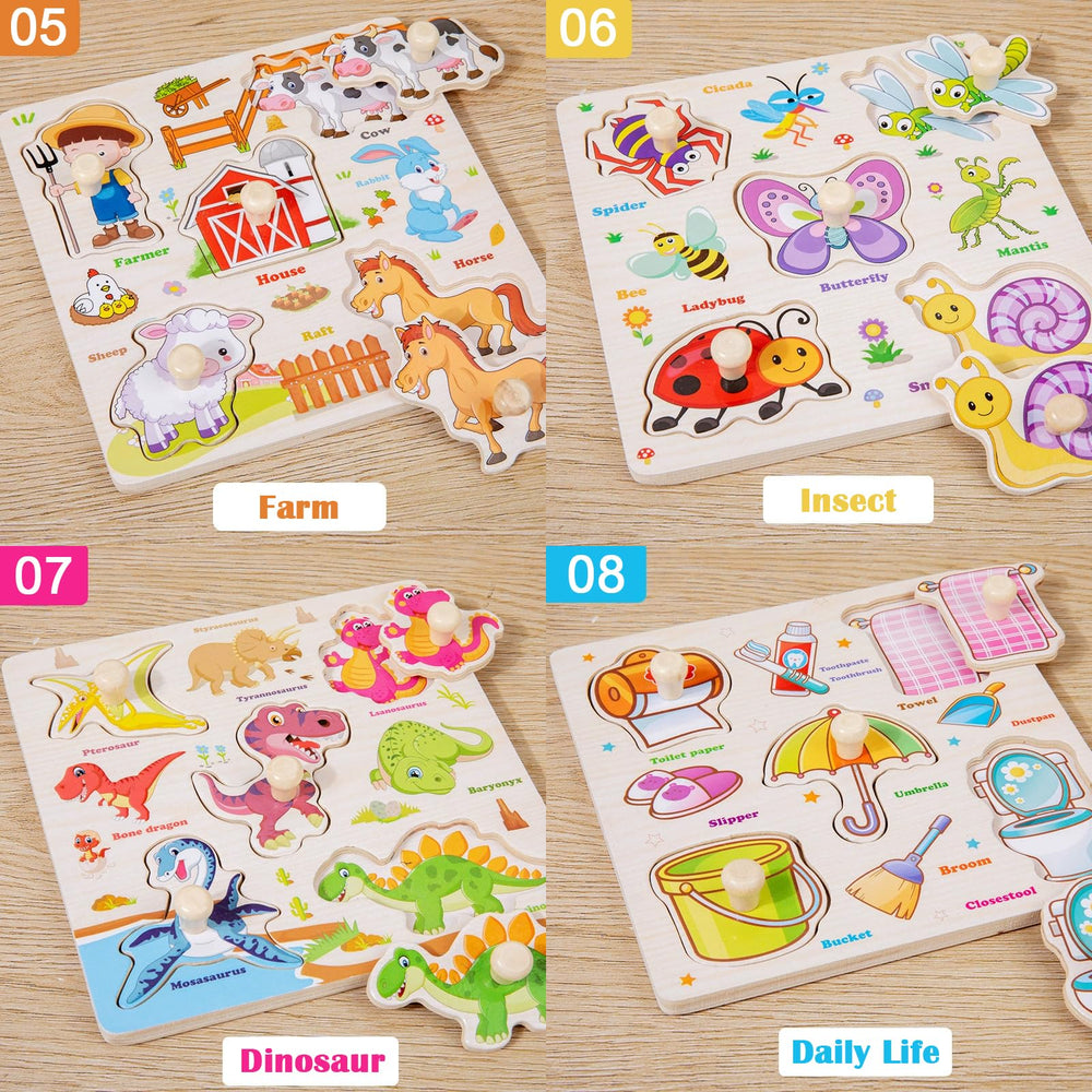 SUNPROUND peg puzzle sea animals evoke imagination while building concentration.