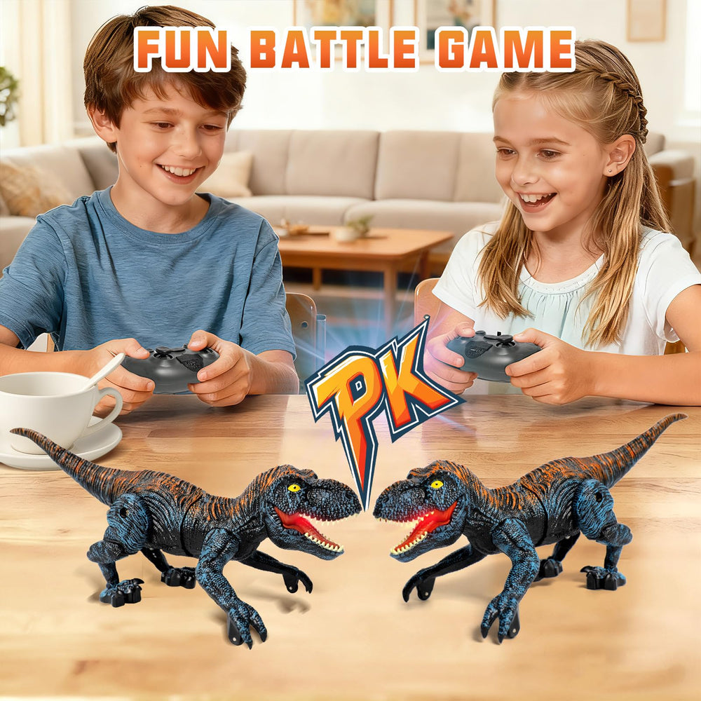 Sunrad Mini RC T-Rex auto-demo runs hands-free actions.