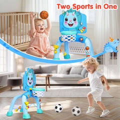 SunRiMax all-in-one activity center combines shooting, kicking, and learning