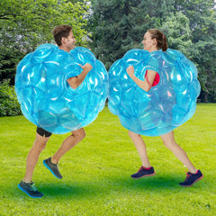 Sunshinemall 2-pack bumper balls 36in blue front view for outdoor family fun