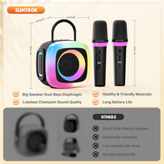 SunTrok Mini Karaoke Machine box and cables for quick setup