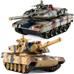 Supdex 1/24 RC Battle Tank front view for immersive two-player battles