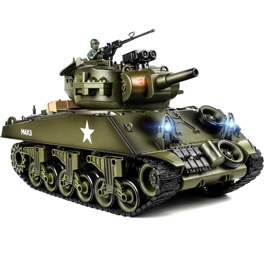 Supdex 1/18 RC Tank front view highlights durable shell for outdoor play.
