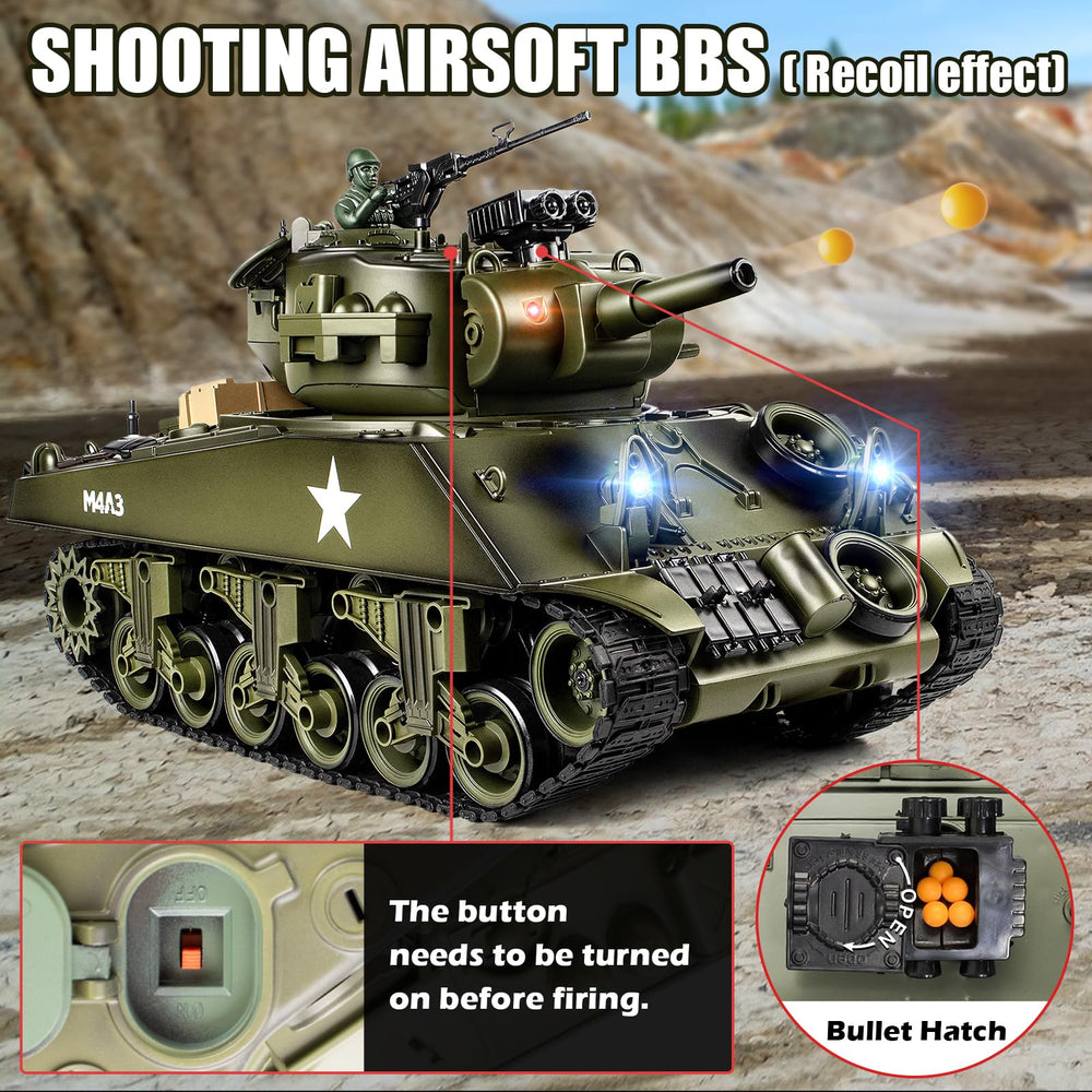 Supdex 1/18 RC Tank turret rotation enables flexible target maneuvering.