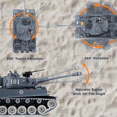 Supdex RC Tank smoke feature with lights adds immersive atmosphere during play.
