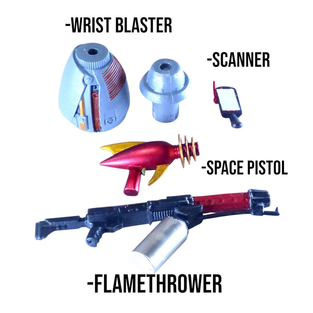 Super Action Stuff Laser swords set adds colorful blades for dramatic sci-fi duels.