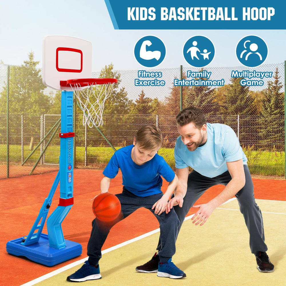 Kids playing basketball indoors or outdoors with SUPER JOY