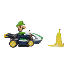 Wind-up mechanism on Spin Out Luigi Racer for easy setup