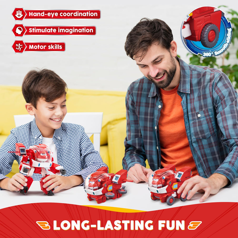 Super Wings Jett's safe ABS material ensures gentle handling by preschoolers.