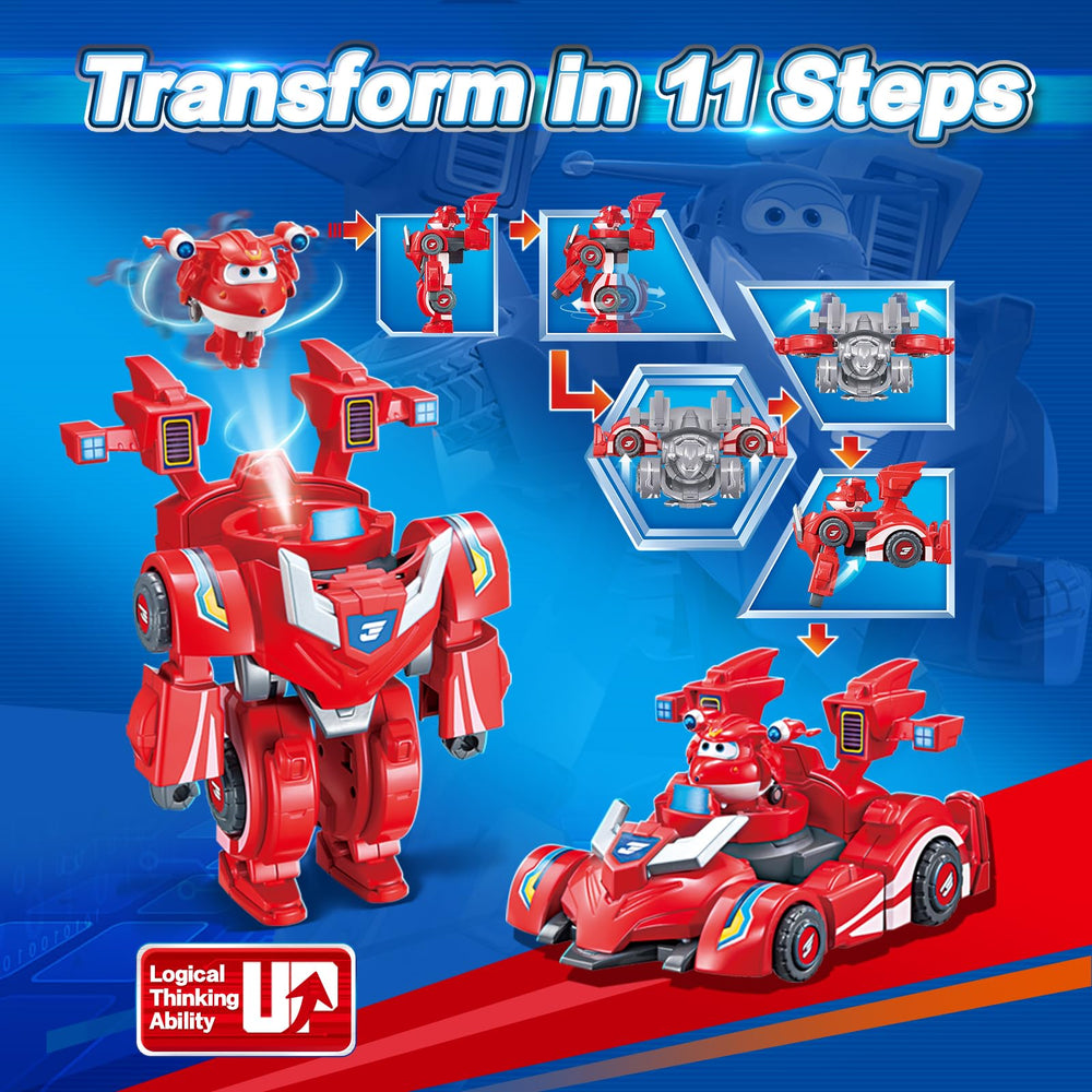 Assembled robot suit cab feature highlighted for hands-on building play
