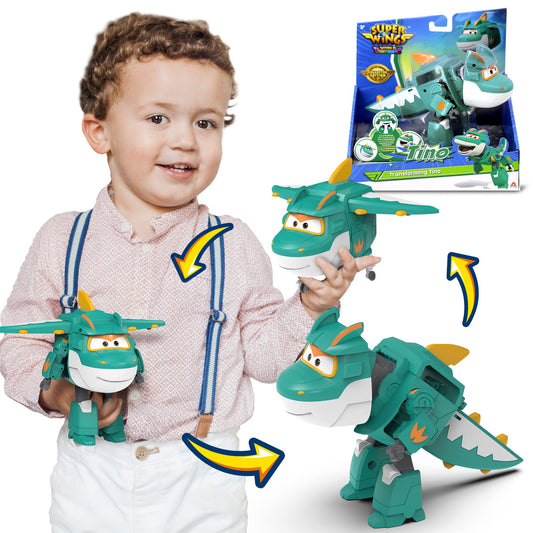 Super Wings Tino transforming airplane for imaginative play