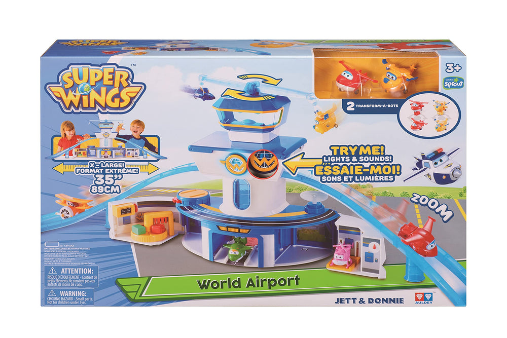 Battery-powered control tower lights up scenes for engaging adventures