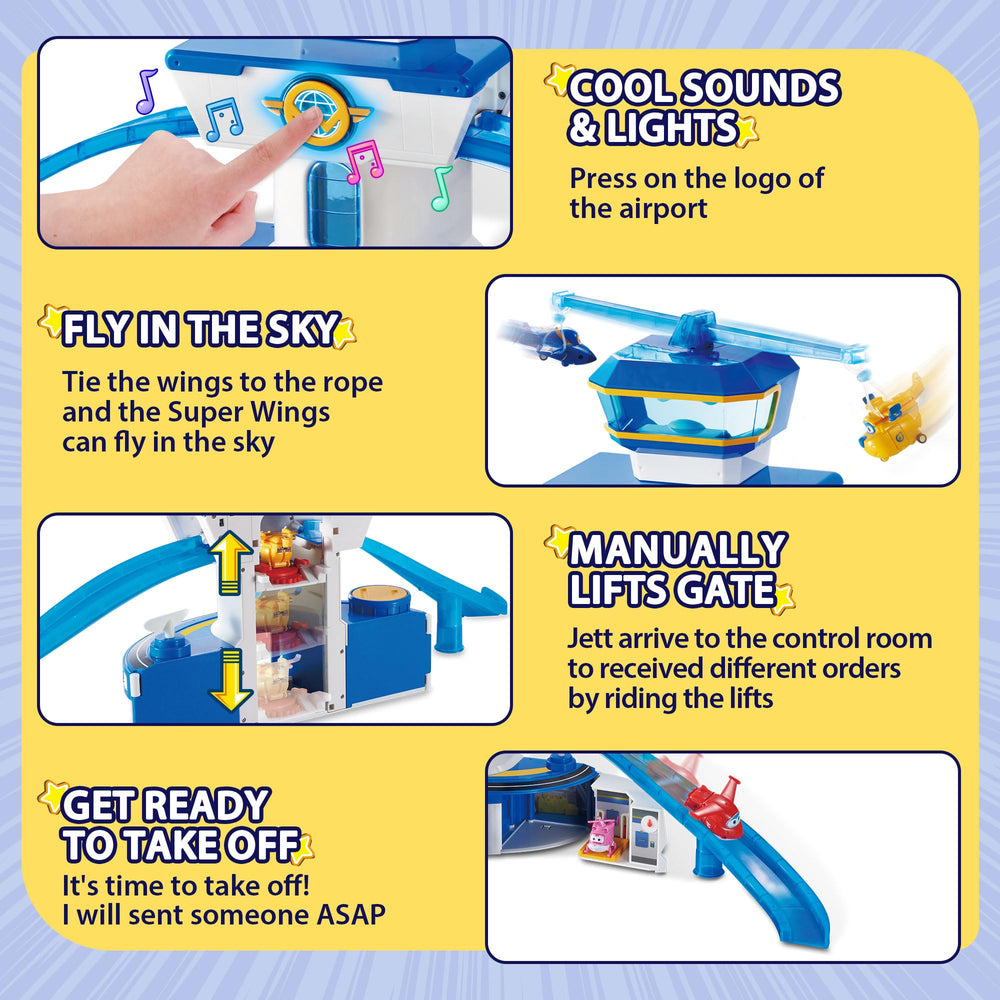 Luggage carousel rotates for pretend check-ins and cargo handling