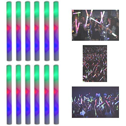 Super Z Outlet flashing foam sticks in multicolor sequence enhance celebrations.