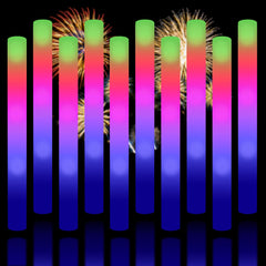 Super Z Outlet upgraded light Up foam sticks show three modes for dynamic party lighting.