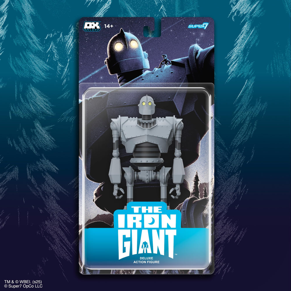 Close-up shows sculpt detail of the Iron Giant's towering form.