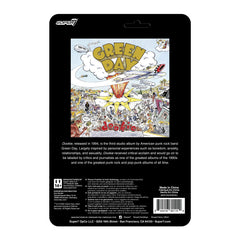 Blister card packaging echoes the Dookie cover for retro appeal of the Super7 figure