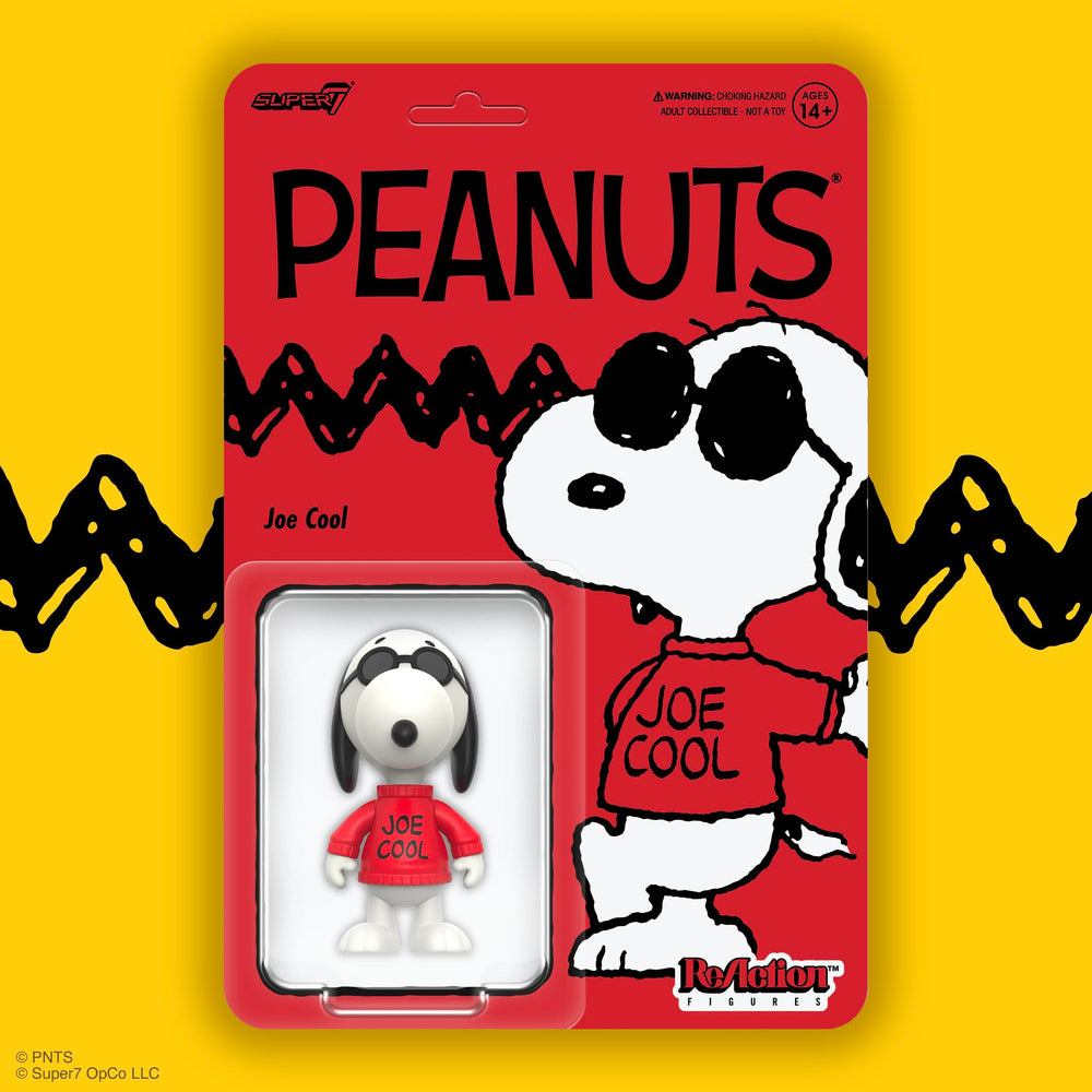 Super7 blister card artwork packaging, features original Peanuts-inspired illustration.
