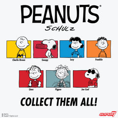 Super7 Peanuts figure on display-ready pose, perfect for gift-giving and collections.