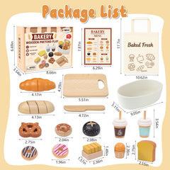 SUPERGFS wooden bakery playset pretzels sharpen counting, sharing, and role-play negotiation.
