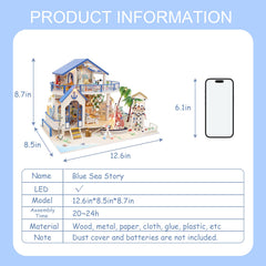 SUPERHIGH Dollhouse Blue Sea Story Lit Display emphasizes a charming night-ready centerpiece
