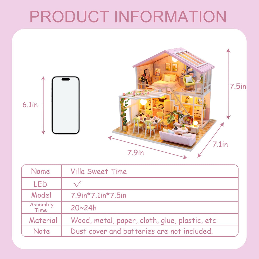 SUPERHIGH Villa Sweet Time LED lighting shows warm ambience in miniature home.