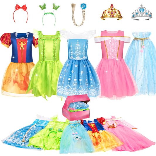 SUPERHIGH four-piece princess dress set invites imaginative play and festive dress-up for girls.