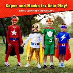 SUPER ROKO cape with Velcro neck for easy on and off by kids.