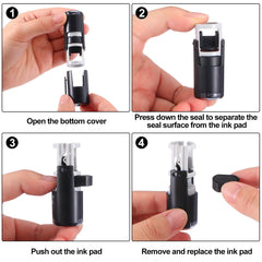 Supervitae paw print stamps with protective covers for longevity.