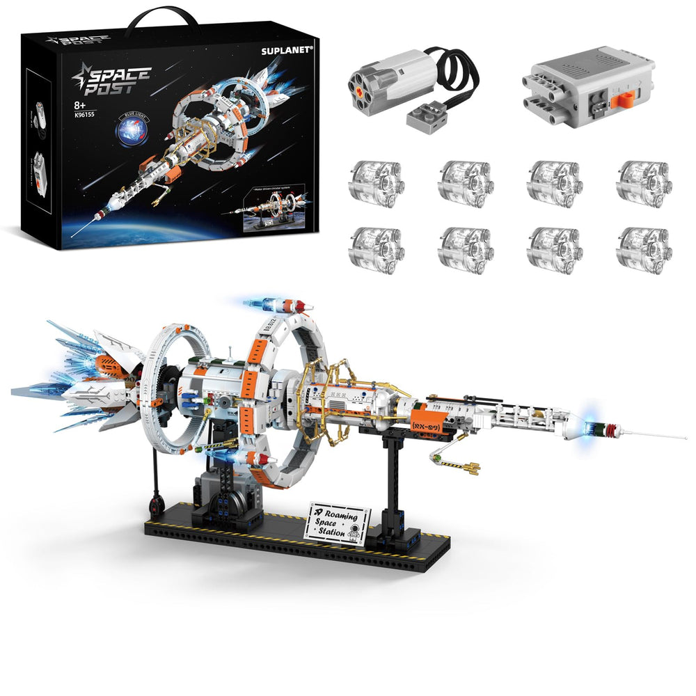 Suplanet Space Station with motorized rotating body for dynamic display