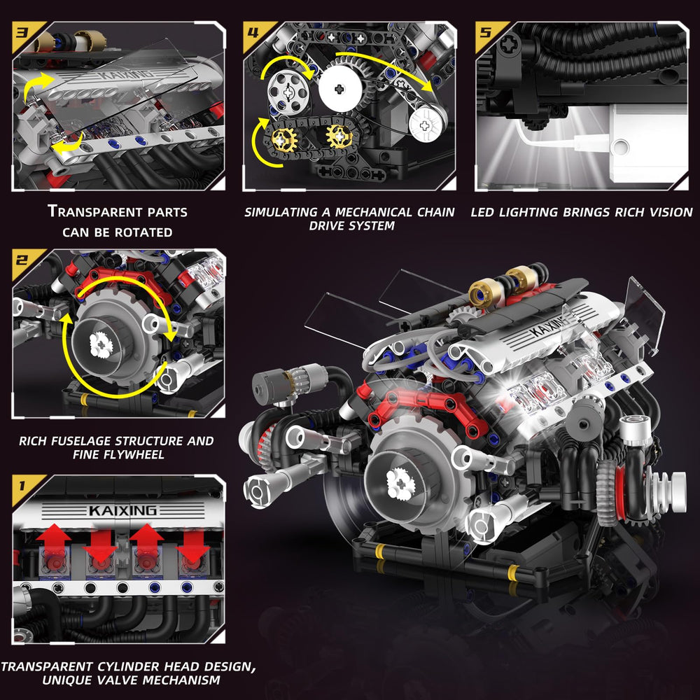 Suplanet V8 Engine Kit app control demonstrates interactive speed options.