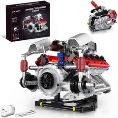 Suplanet V8 Engine Kit with LED interior light highlights pistons for clear observation.