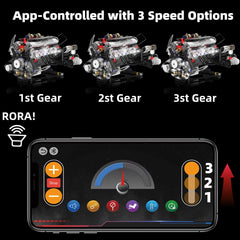 Suplanet V8 Engine Kit piston movement reveals internal mechanics.