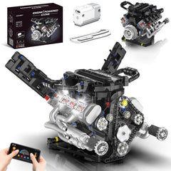 Suplanet V8 engine model kit with LED interior light for immersive viewing.