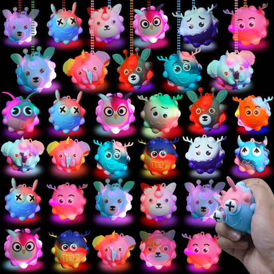 Supovil glow pop-ball glows after a tap, ideal for party fun and sensory play.