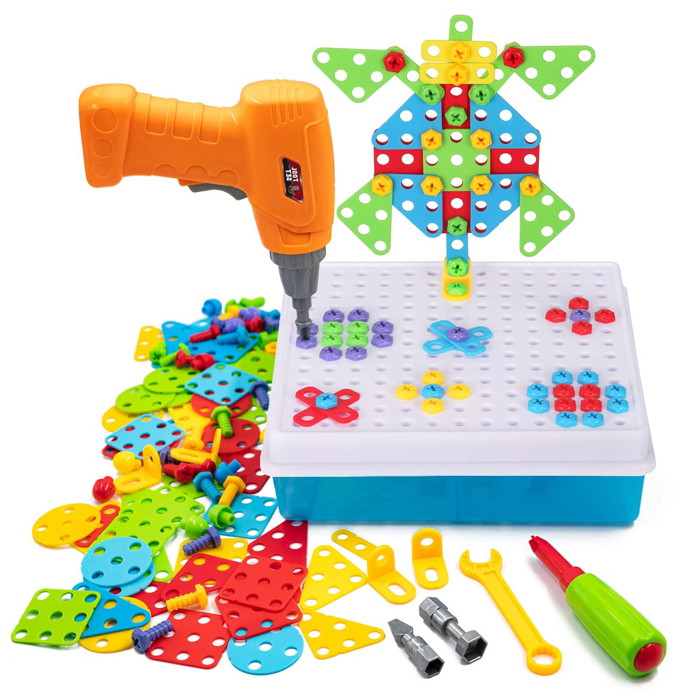 SUPSTEM STEM drill kit with electric drill for hands-on engineering fun and rapid skill-building.