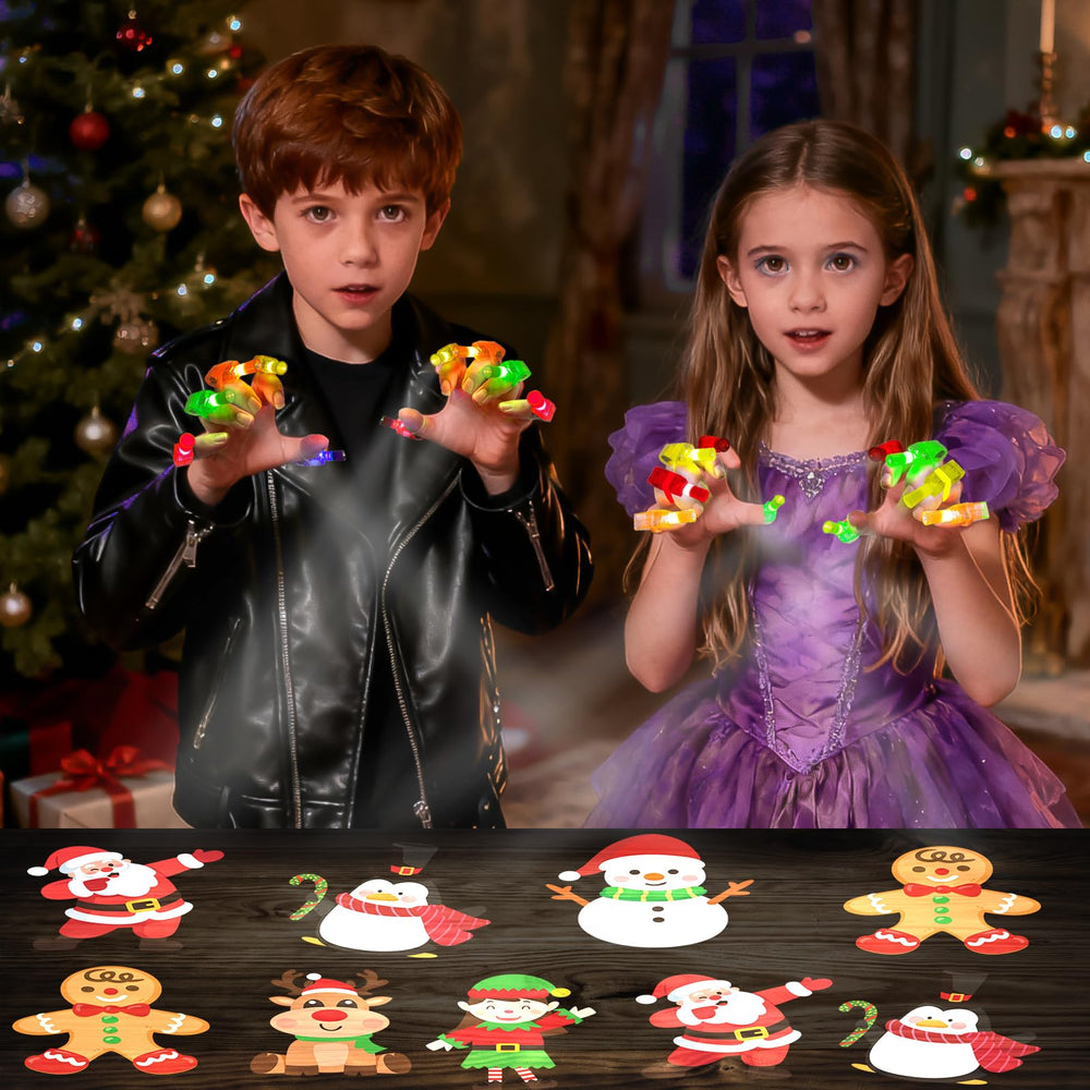 SURCVIO candy canes design finger lights celebrate with portable glow