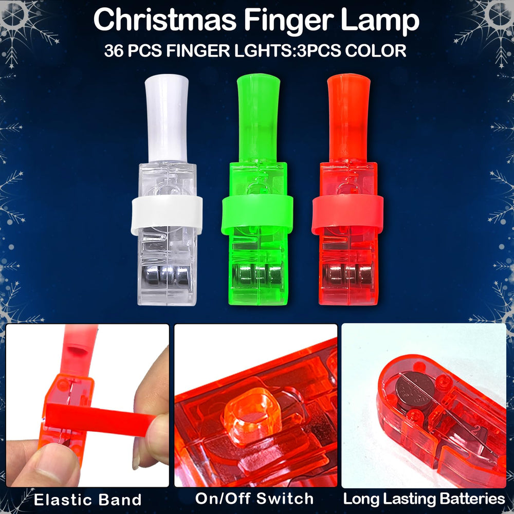 SURCVIO finger lights reindeer pattern glow for kid-friendly fun