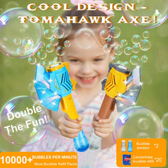 Kids enjoy easy push-button operation with the Surecool bubble gun.