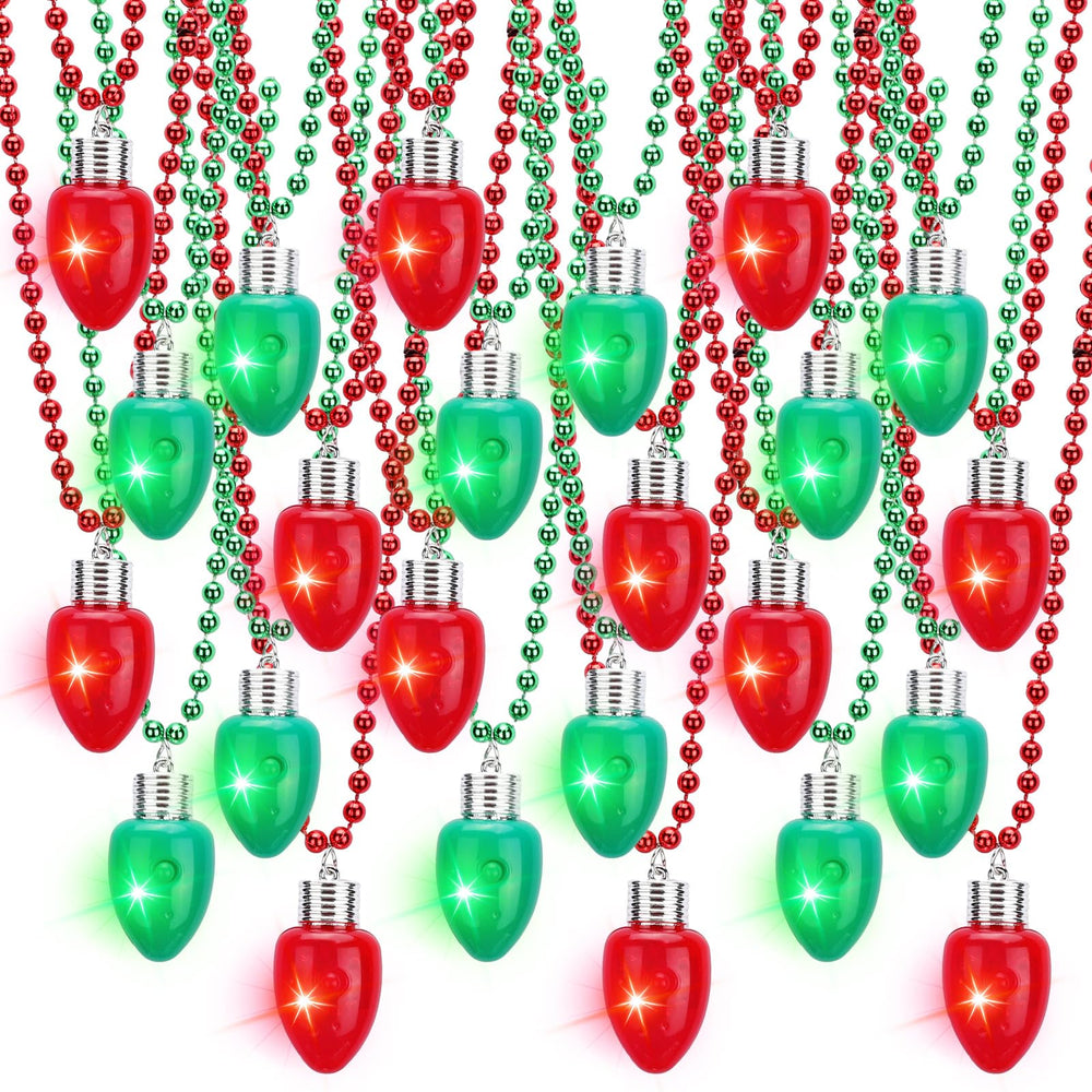 Sureio LED Christmas necklace 24-pack with red and green bulbs for festive gift sets.