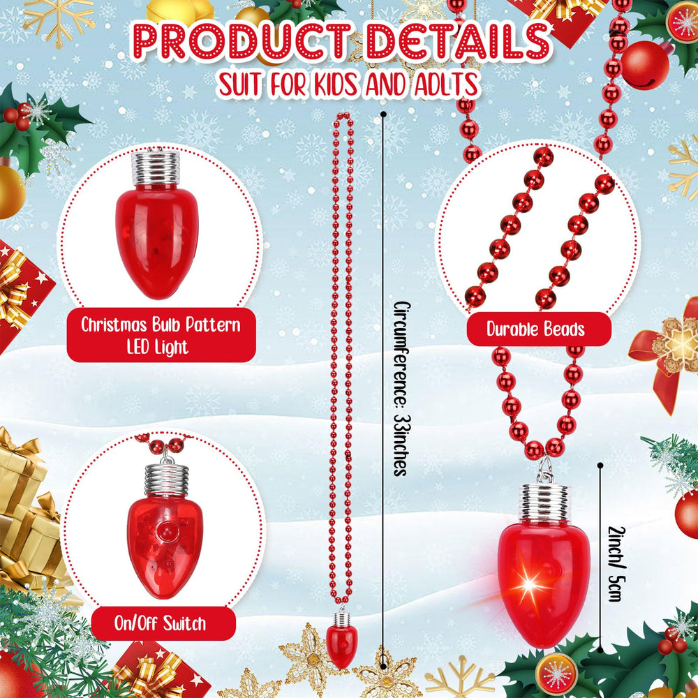 Sureio LED Christmas necklace worn by a guest for party ambiance.