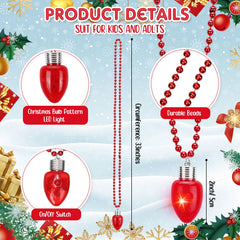 Sureio LED Christmas necklace worn by a guest for party ambiance.