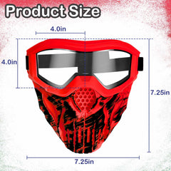 Surper tactical mask green front view for clear visibility and eye safety.