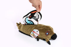 Surreal Entertainment Mothra blanket forms metamorphosis silhouette when unzipped.