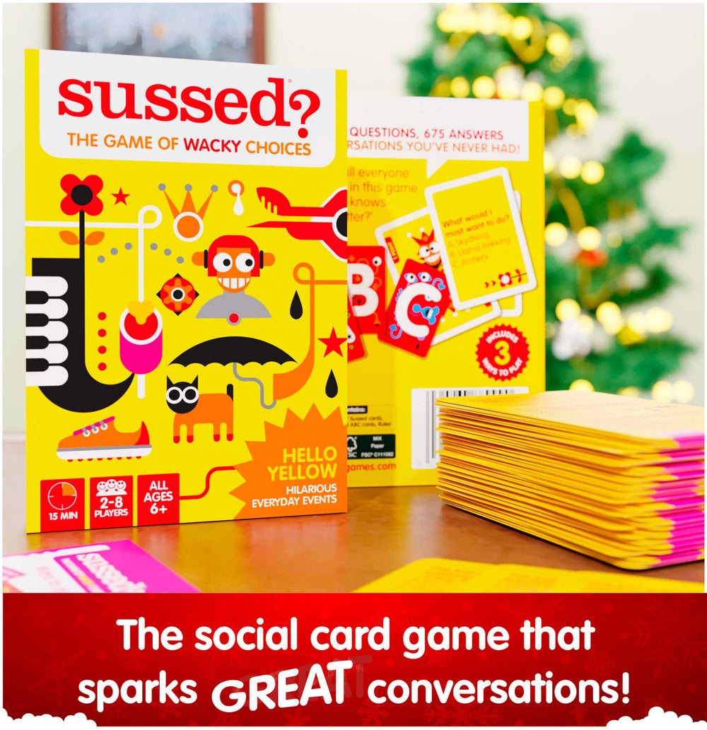 SUSSED Travel-friendly card deck ready for car journeys.