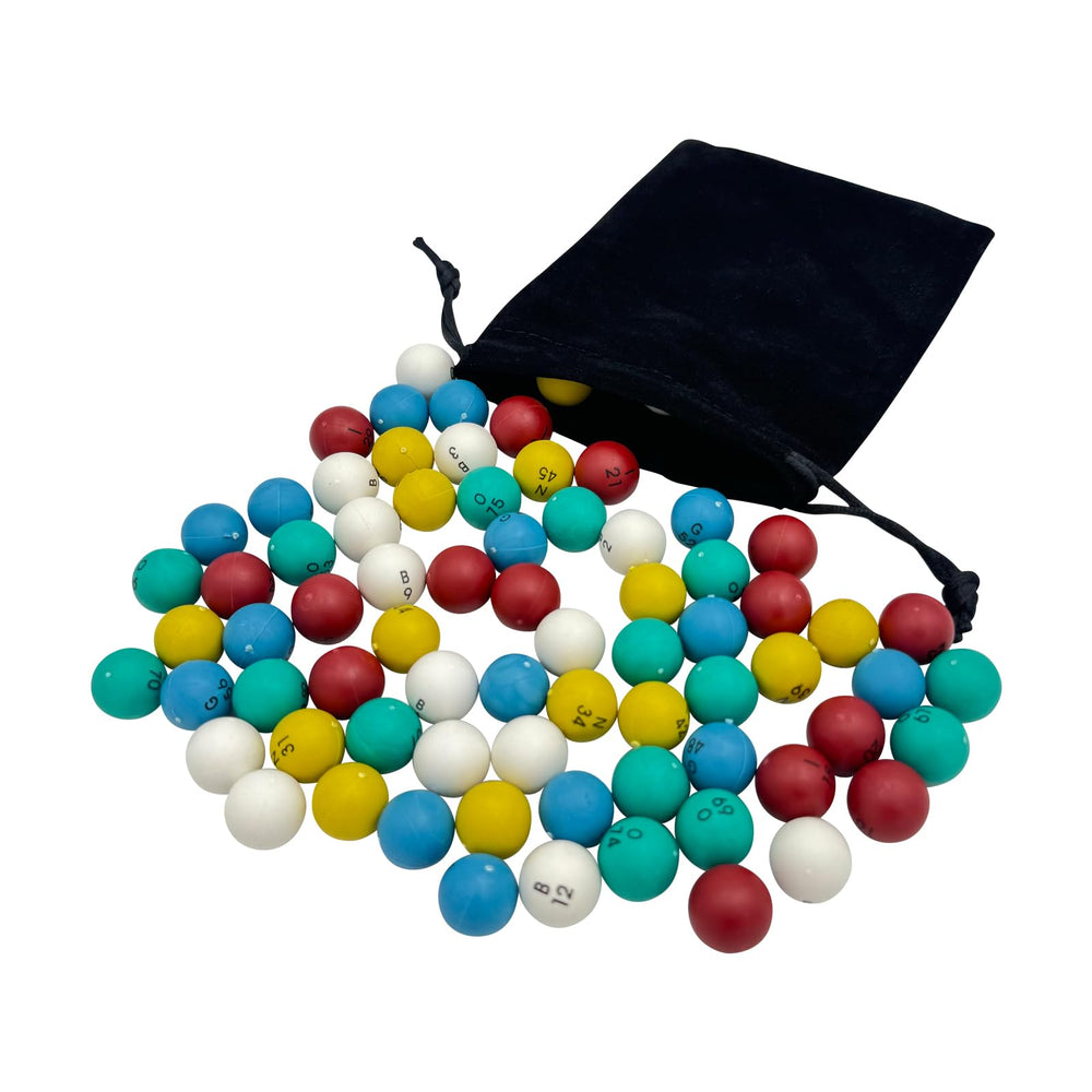 SUTIMSHE Deluxe Bingo Balls sized 3/5 inch for clear calls.