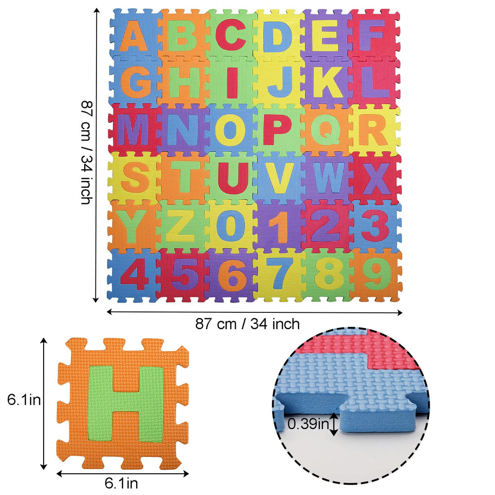 Suwimut alphabet tiles aid letter recognition and colorful learning.